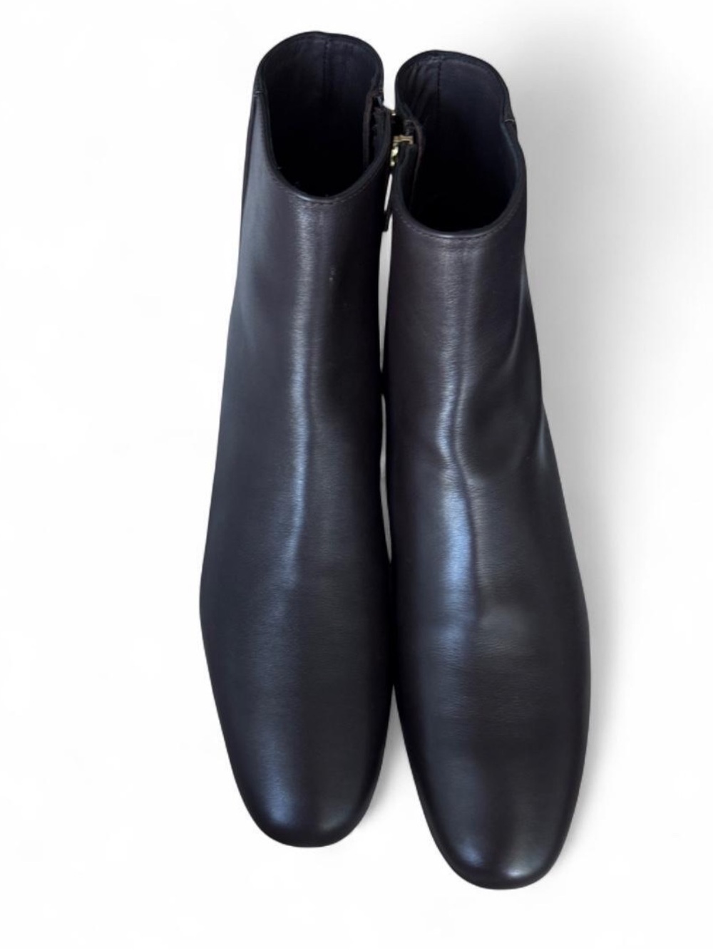 Aquatalia Women’s Brown Leather Ankle Boots - Sleek Zip Dress Boots